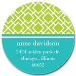 Prints Charming Address Labels - Lime & Turquoise Geometric Print