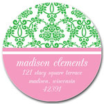 Prints Charming Address Labels - Green & Pink Delicate Floral Print