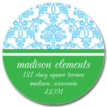 Prints Charming Address Labels - Blue & Green Delicate Floral Print