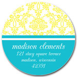 Prints Charming Address Labels - Yellow & Turquoise Delicate Floral Print