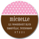 Prints Charming Address Labels - Pink & Brown Tiny Dots