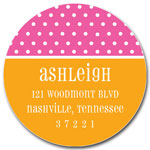 Prints Charming Address Labels - Hot Pink & Orange Tiny Dots