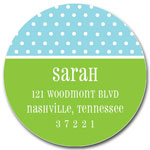 Prints Charming Address Labels - Blue & Green Tiny Dots