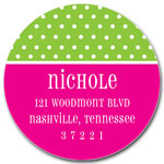 Prints Charming Address Labels - Green & Hot Pink Tiny Dots