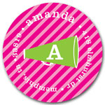 Prints Charming Address Labels - Pink & Green Megaphone Custom