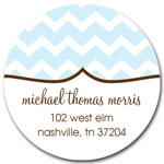 Prints Charming Address Labels - Light Blue Chevron