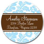 Prints Charming Address Labels - Light Blue & Brown Playful Floral