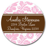 Prints Charming Address Labels - Light Pink & Brown Playful Floral