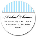 Prints Charming Address Labels - Light Blue Elegant Pinstripe