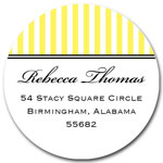 Prints Charming Address Labels - Light Yellow Elegant Pinstripe