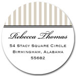 Prints Charming Address Labels - Sand Elegant Pinstripe