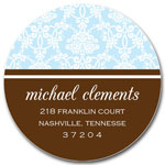 Prints Charming Address Labels - Blue & Brown Delicate Floral