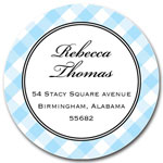 Prints Charming Address Labels - Light Blue Gingham Print