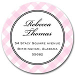 Prints Charming Address Labels - Light Pink Gingham Print