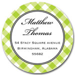 Prints Charming Address Labels - Light Green Gingham Print