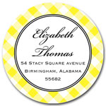 Prints Charming Address Labels - Light Yellow Gingham Print