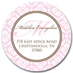 Prints Charming Address Labels - Pink & White Lace Pattern