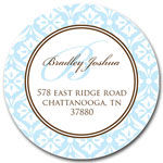 Prints Charming Address Labels - Light Blue & White Lace Pattern