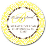 Prints Charming Address Labels - Light Yellow & White Lace Pattern