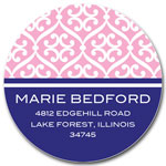 Prints Charming Address Labels - Pink & Navy Stylish Pattern