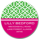 Prints Charming Address Labels - Green & Hot Pink Stylish Pattern