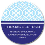 Prints Charming Address Labels - Light Blue & Navy Stylish Pattern