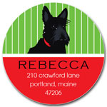 Prints Charming Address Labels - Scottish Dog Pinstripe