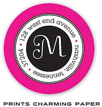 Prints Charming Address Labels - Hot Pink and Brown Border