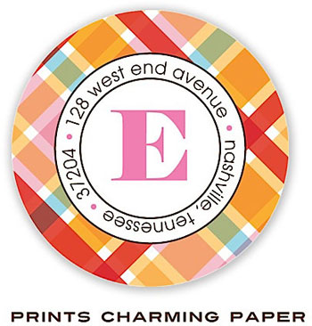 Prints Charming Address Labels - Orange Madras Prints Charming Address Labels - Orange Madras