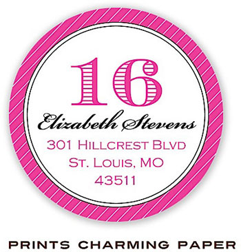 Prints Charming Address Labels - Hot Pink Diagonal Stripes Prints Charming Address Labels - Hot Pink Diagonal Stripes