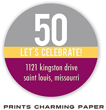 Prints Charming Address Labels - Purple and Grey Bands