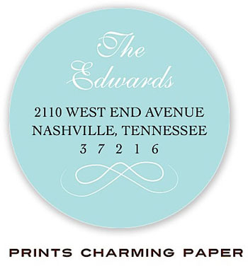 Prints Charming Address Labels - Solid Aqua