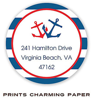 Prints Charming Address Labels - Nautical Blue and Red