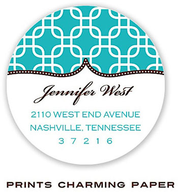 Prints Charming Address Labels - Blue Chain Link