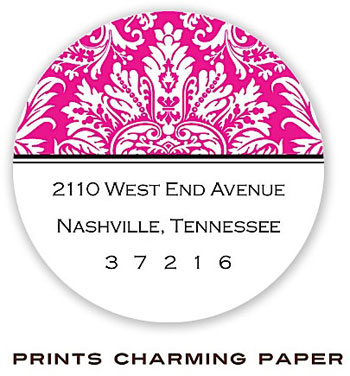 Prints Charming Address Labels - Hot Pink Damask Prints Charming Address Labels - Hot Pink Damask