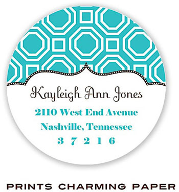 Prints Charming Address Labels - Turquoise Geometric Prints Charming Address Labels - Turquoise Geometric