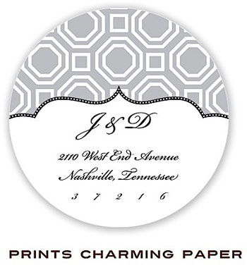 Prints Charming Address Labels - Grey Geometric