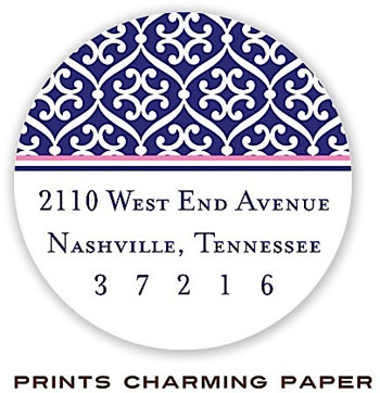 Prints Charming Address Labels - Navy Blue Linking Pattern Prints Charming Address Labels - Navy Blue Linking Pattern