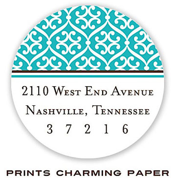 Prints Charming Address Labels - Turquoise Linking Pattern Prints Charming Address Labels - Turquoise Linking Pattern