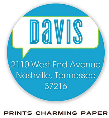 Prints Charming Address Labels - Blue Conversation Bubble