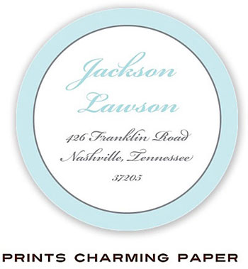 Prints Charming Address Labels - Aqua Border Prints Charming Address Labels - Aqua Border