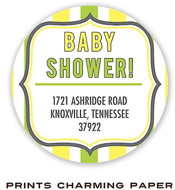 Prints Charming Address Labels - Yellow and Green Stripes