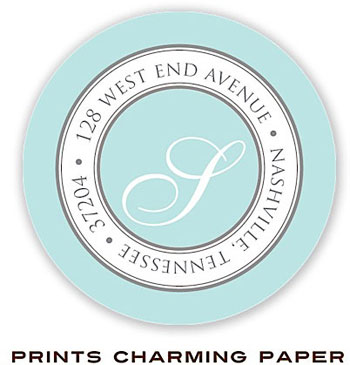 Prints Charming Address Labels - Aqua Border Prints Charming Address Labels - Aqua Border