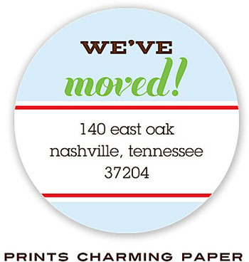 Prints Charming Address Labels - Blue and Red Bands Prints Charming Address Labels - Blue and Red Bands