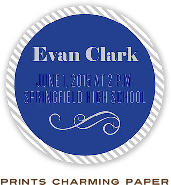 Prints Charming Address Labels - Blue on Grey Diagonal Stripes Prints Charming Address Labels - Blue on Grey Diagonal Stripes