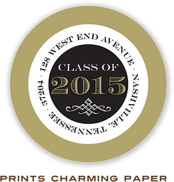 Prints Charming Address Labels - Gold and Black 'Class of'