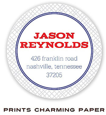 Prints Charming Address Labels - Grey Crosshatch Border Prints Charming Address Labels - Grey Crosshatch Border