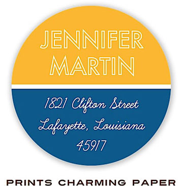 Prints Charming Address Labels - Orange and Blue Bands Prints Charming Address Labels - Orange and Blue Bands