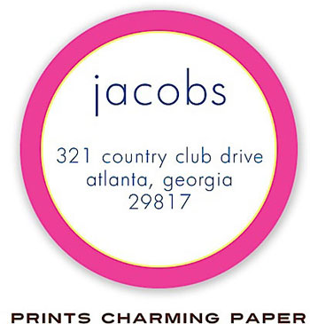 Prints Charming Address Labels - Pink and Yellow Border