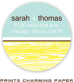Prints Charming Address Labels - Yellow Wood Grain Prints Charming Address Labels - Yellow Wood Grain